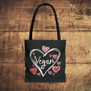 Vegan Hearts Tote Bag Printify