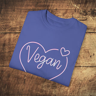 Vegan Heart Garment-Dyed T-shirt Printify