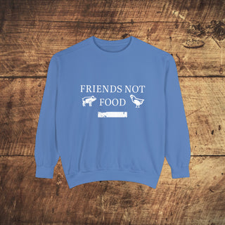 Friends Not Food Garment-Dyed Sweatshirt Printify