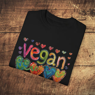 Vegan Love Garment-Dyed T-shirt Printify