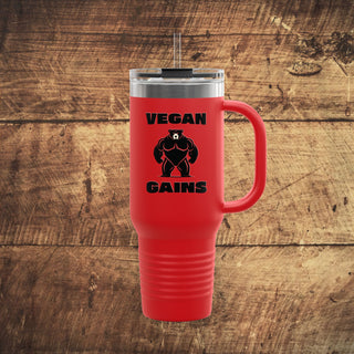 Vegan Gains Insulated Travel Mug, 40oz