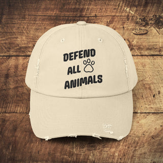 Defend All Animals Unisex Distressed Cap Printify