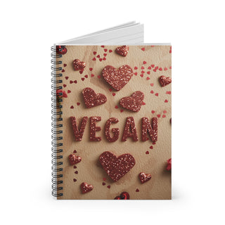 Vegan Hearts Spiral Notebook - Ruled Line Printify