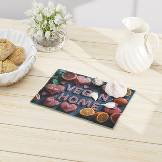 Vegan Home Tempered Glass Cutting Board Printify