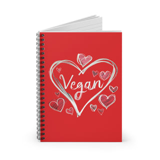 Vegan Hearts Spiral Notebook - Ruled Line