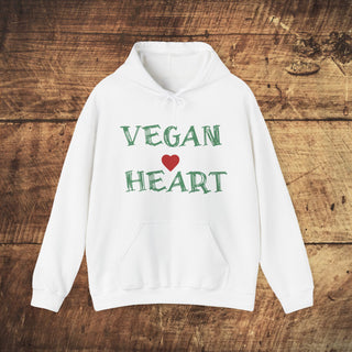 Vegan Heart Heavy Blend™ Hooded Sweatshirt Printify