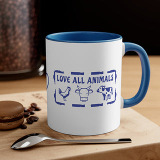 Love All Animals Accent Coffee Mug, 11oz Printify