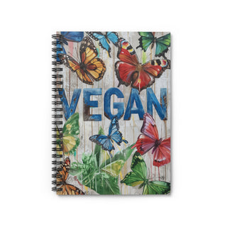 Vegan Butterflies Spiral Notebook - Ruled Line Printify