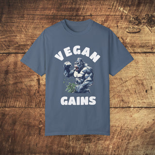 Vegan Gains Garment-Dyed T-shirt Printify