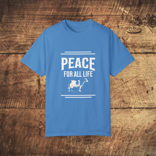 Peace For All Life Garment-Dyed T-shirt Printify