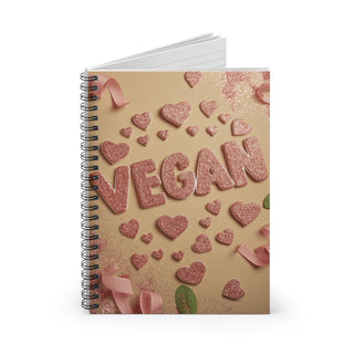 Vegan Hearts Spiral Notebook - Ruled Line Printify