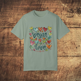 Vegan Love  Garment-Dyed T-shirt Printify