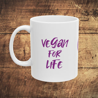 Vegan For Life Accent Coffee Mug, 11oz Printify