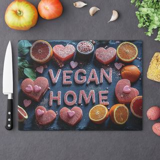 Vegan Home Tempered Glass Cutting Board Printify