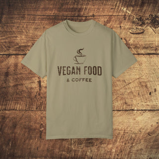 Vegan Food & Coffee Garment-Dyed T-shirt Printify