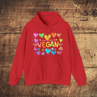 Vegan Hearts Heavy Blend™ Hooded Sweatshirt Printify