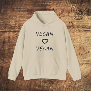 Vegan Heart Heavy Blend™ Hooded Sweatshirt Printify