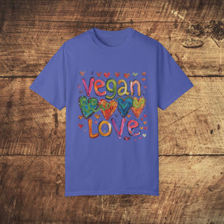 Vegan Love Garment-Dyed T-shirt Printify