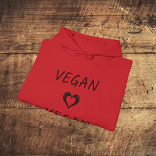 Vegan Heart Heavy Blend™ Hooded Sweatshirt Printify