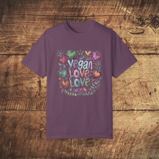 Vegan Love  Garment-Dyed T-shirt Printify