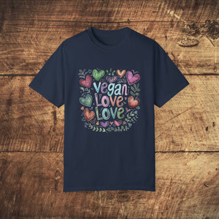 Vegan Love  Garment-Dyed T-shirt Printify