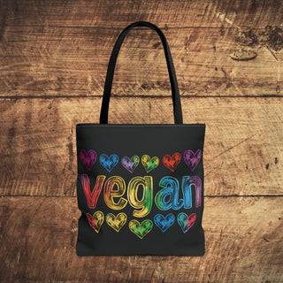 Vegan Hearts Tote Bag Printify