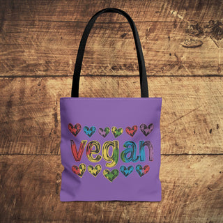 Vegan Hearts Tote Bag Printify