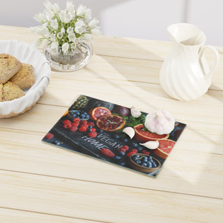 Vegan Home Tempered Glass Cutting Board Printify