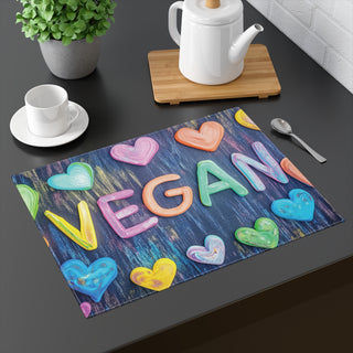 Vegan Hearts Placemat, 1pc Printify