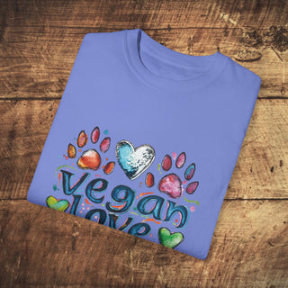 Vegan Love Garment-Dyed T-shirt Printify