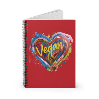 Vegan Heart Spiral Notebook - Ruled Line