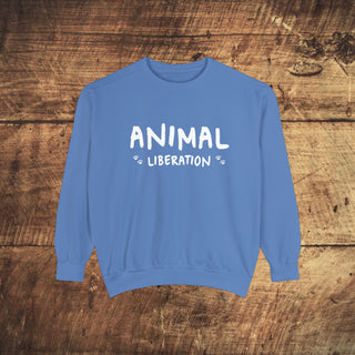 Animal Liberation Unisex Garment-Dyed Sweatshirt Printify