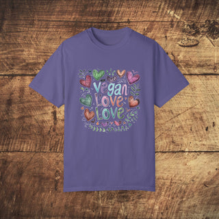 Vegan Love  Garment-Dyed T-shirt Printify