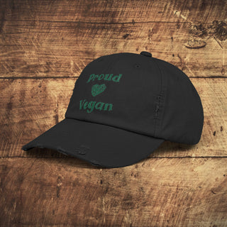 Proud Vegan Unisex Distressed Cap Printify