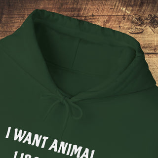 I Want Animal Liberation Heavy Blend™ Hooded Sweatshirt Printify