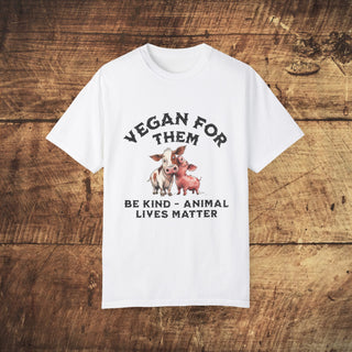 Vegan For Them Garment-Dyed T-shirt Printify