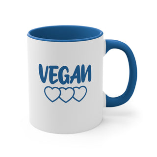 Vegan Hearts Accent Coffee Mug, 11oz Printify