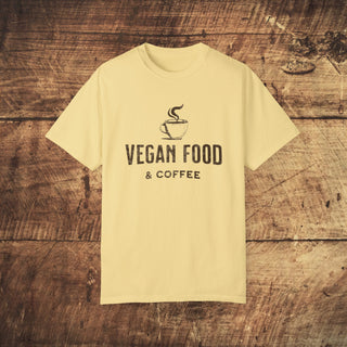 Vegan Food & Coffee Garment-Dyed T-shirt Printify