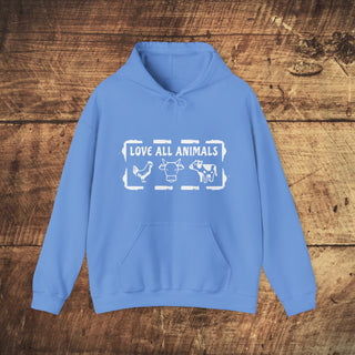 Love All Animals Heavy Blend™ Hooded Sweatshirt Printify