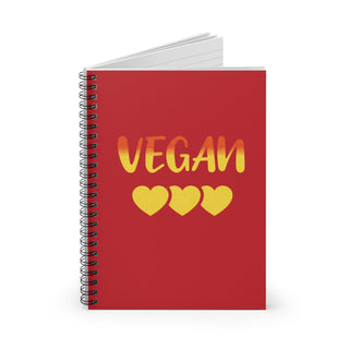 Vegan Hearts Spiral Notebook - Ruled Line