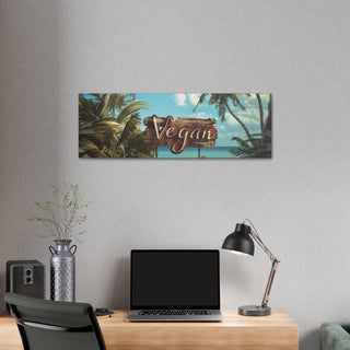 Vegan Island Classic Stretched Canvas (ONE SIZE 36X12) Printify