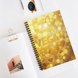 Vegan Hearts Spiral Notebook - Ruled Line Printify