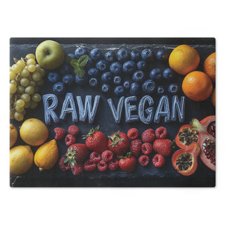 Raw Vegan Tempered Glass Cutting Board Printify