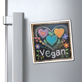 Vegan Hearts Magnet Printify