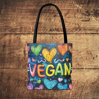 Vegan Hearts Tote Bag Printify