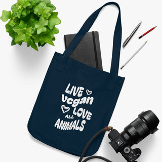 Live Vegan Organic Canvas Tote Bag