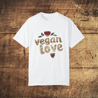 Vegan Love Garment-Dyed T-shirt Printify