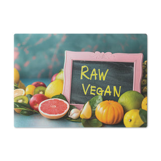 Raw Vegan Tempered Glass Cutting Board Printify