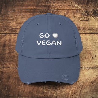 Go Vegan Unisex Distressed Cap Printify