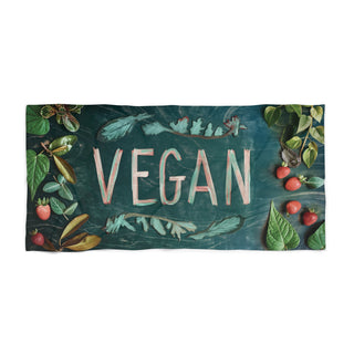 Vegan Beach Towel Printify